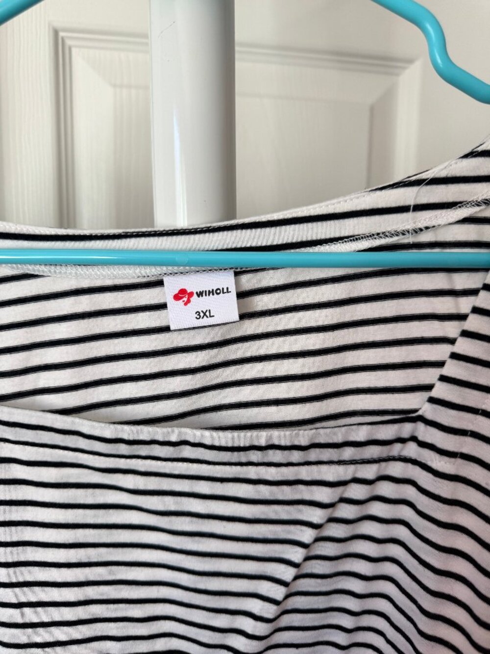 Three Shirt Bundle Square Neck Shirt Lot of 3 White Black Striped 3XL - Picture 6 of 7